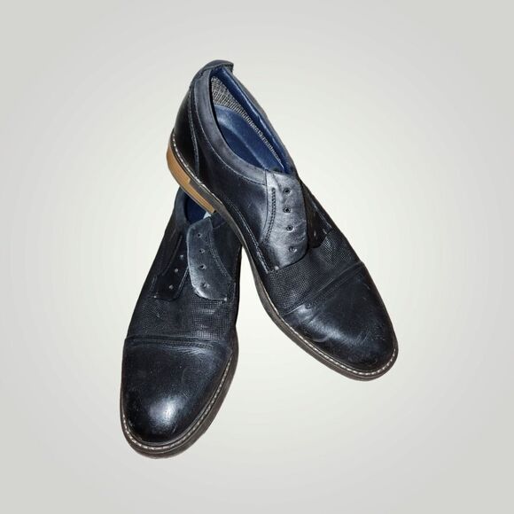 STEVE MADDEN MENS EDDISON LEATHER EMBOSSED CAP TOE OXFORDS SHOES Edd01m1 - Picture 1 of 13